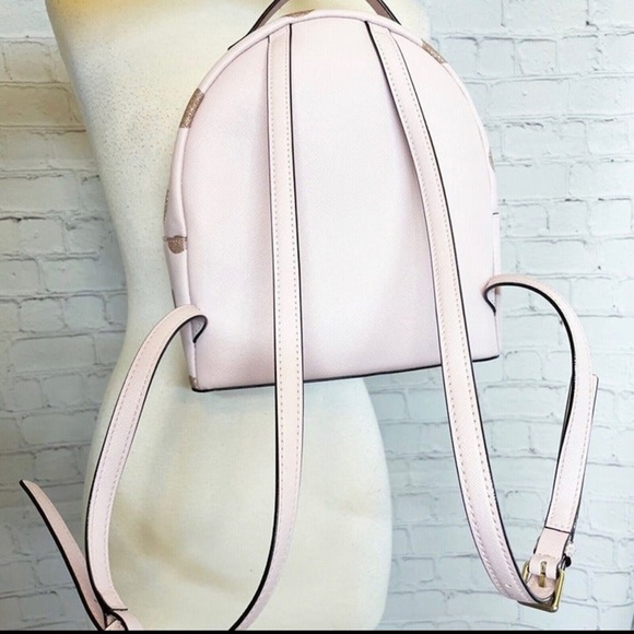 Kate Spade Haven Lane Sammi Backpack WKRU4790 Pink Glitter Dot Coated Canvas - Picture 7 of 10